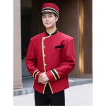 호텔 안내원 유니폼 도어맨 직원의상 벨보이 리셉션 상의+모자 : 바이제이원