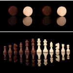 3in 1 체스 보드 게임 나무 세트 교육용 휴대용 국제 접이식 어린이 성인용 : 십일룡산업