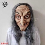 마귀할멈 마녀 가면 2개 세트 라텍스 리얼 실리콘 가면 분장 얼굴 마스크 소품 1. 연한 녹색 : 팔아서
