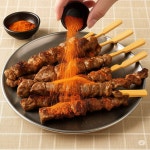 양꼬치 250g(10꼬치) 캠핑용 구이용 수제 양고기 양꼬치 대나무꼬치 양어깨살 : 아이엠어쉐프Iamachef