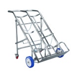 산소통 카트 리어카 이동식 끌차 배달 트롤리 질소통 가스통 구루마 이동 더블 체인  브래킷이없는 단일 병 : 글로리샵55