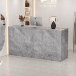 안내 데스크 카운터 테이블 옷가게 미용실 계산대 수납대 인포 그레이 100x60x100cm : 로유 글로벌