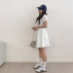 소미 핀턱 스트링 나그랑 반팔 미니 원피스 A0711 : 어썸하비