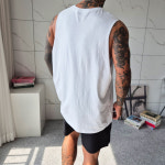 오버핏 무지 나시티 민소매 짐웨어 머슬핏 스트릿 반팔티 남자티셔츠 헬창 여름 썸머 나시 : 고우트