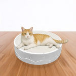 펫츠몬 고양이 더 커져 눕기편한 원형 스크래쳐 크라프트 화이트 1개 51cm : 펫츠몬