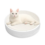 펫츠몬 고양이 더 커져 눕기편한 원형 스크래쳐 크라프트 화이트 1개 51cm : 펫츠몬
