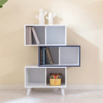 [주문제작] 더블 공간박스 책꽂이 책장 수납장 800x360x1030, 3단, 네이비화이트 : 루멘퍼니