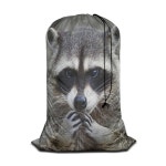 사랑스러운 라쿤 초대형 대형 헤비 듀티 세탁물 보관 가방(드로스트링 ), 동물 손세탁 가방, 세탁기 세탁 가능, 28x40인치 옥스포드 : 초코하우스1