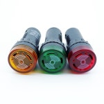 버저 22mm 플래시 신호등 빨간색 LED 스트로브 경고음 경보 표시기 소리 12V 24V 220V 램프 패널 마운트 녹색 노란색 : 나노마켓스