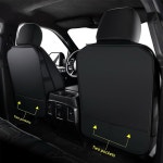 라이징스타 F150 인조 가죽 시트 커버, 2015-2025 슈퍼크루 및 2017-2025 F250 F350 슈퍼 듀티 크루 캡(풀 세트, 블랙앤그레이)에... 