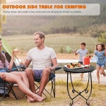 패션앤쿨 2팩 야외 사이드 테이블, 14인치 원형 파티오 내후성 금속... 야드 현관 발코니 정원 침대 옆, 실내 야외용 식물 스탠드 14INCH : 금수당