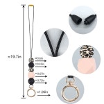 신분증 와 열쇠를 위한 POPLOPP 교사 랜야드 여성 사 학생을 위한 귀여운 실리콘 구슬 랜야드 Gold 005 : 라 팜므 마켓