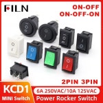 FILN KCD1-101 MRS-101 2핀 온오프 미니 로커 스위치 21x15mm 6A 250VAC 10A 스냅인 간편 설치 : 진자마켓스