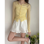 씨유 썸머 시스루 긴팔 가디건 티셔츠 휴양지룩 바캉스룩 : 앨리앤유