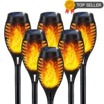 12LED 태양열 불꽃 토치 라이트 깜박이는 빛 방수 정원 장식 야외 잔디 길 마당 파티오 플로어 램프 1-6 팩 : 셀메이드홀딩스