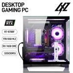 LXZ 게이밍 PC 데스크탑 AMD Ryzen 7 8700F | Radeon RX 7650 GRE 8GB 32GB DDR5 RAM 1TB SSD 하이엔드 타워 컴퓨터(블랙) : 데이지66