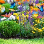 50/5Pcs 나비 스테이크 야외 마당 꽃 장식 정원 다채로운 시뮬레이션 삽입 막대 배열 : 케이플로우일렉트릭