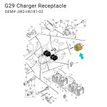 야마하 G29 일렉트릭 2007 2008 2009 2010용 10L 골프 카트 파워와이즈 리셉터클 - DC 충전기 리셉터클을 코드 JW2-H6181-02로 교체... 