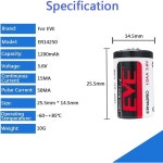 BUCADU 6팩 EVER ER14250 1/2AA 3 6V 1200mAh 배터리 LS14250 14250 배터리 충전 불가 : 바바글로벌