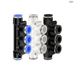 YICHENG 공압 호스 커넥터 멀티 채널 6mm 튜브 OD 푸시 연결 퀵 피팅 잠금 장치, 10 개 팩 : 수정공구