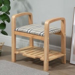 경로당 손잡이 의자 요양원 현관 스툴 팔걸이 입구 원목 신발장 : 차이나투고