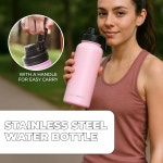 스틸 34온스 물병 누수 방지 설계와 편리한 손잡이가 있는 대형 1L 재사용 플라스크 이중 진공 단열 물병 34온스 34 Oz Pantone : 에이디JP