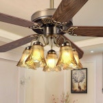 가정용 실내 실링팬 장식 인테리어 소품 제품 조명 천장 1. 48 나무/5등 리모컨 (차색) : 와이피스