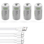 배터리, 3 7볼트 충전식 배터리, 3 7볼트 배터리 1/2개, USB 타입 C 충전식 이온 14250 배터리, 3 6볼트 LS14250 ER : 바바글로벌