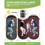 킹캠프 침낭, 추운 엑스트라 플란넬 액세서리 배낭 실내외 & 톨 와이드 XL 따뜻한 캠핑 빅 날씨와 방수 하이킹 필수 휴대용 장비 : 픽앤딜리버리