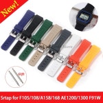 호환 SGW400 F84 F105/108/A158/168 AE1200/1300 부드러운 고무 스포츠 팔찌 남자 시계 밴드에 대 한 F91W에 18mm 실리콘 스트랩... 