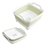 접이식 식기 세척기 2 4GAL/9L 배수 플러그가 있는 욕조 병 RV 캠핑 및 세탁 공간 절약 그린 Blue : 아마모