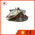 [호환] MGT1754 4830-02 41.80/53.98mm 6+6 블레이드 역방향 터보 빌렛 압축기 휠/알루미늄 2618/882656-0007, 06Q145702B용 밀링... 