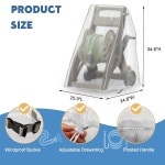 인디고템페스트9 베란다 파티오 프리 스탠딩 휴대용 정원 호스 릴 커버, 호스 릴 보호 및 수명 연장(25.9 x 24.8 x 34.6 : 하이모드샵