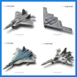 현대 교육 장난감 B-2 F-14 F-22 F-35 Ah-64 Su-35 Su-57 T-14 Ec-665 모델 장난감 비행기 어린이 비행기 모델 빌딩 : bomsoul