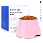 펫빌리지 도그 볼, 콘 프렌들리 논 슬립 싱글 중간 크기 개를 위한 레이즈드 스패니얼 롱 이어, 대용량, L/3 컵 핑크 Small(1 Cup) White... 