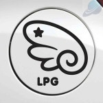 에스 천사날개 LPG우측 주유구스티커 블랙 자동차주유표시 주유스티커 : 가성비상품추천샵