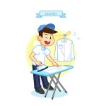 세탁소 빨래방 드라이크리닝 다림질 laundry 파르텔 벽지 시트지 롤스크린 : 으뜸데코