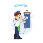 세탁소 빨래방 드라이크리닝 다림질 laundry 파르텔 벽지 시트지 롤스크린 : 으뜸데코