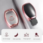 A C E G S 클래스 CLA GL/A/C/E/K/S 키리스 엔트리 스마트카를 스타 시한 소프트 T 키 케이스 핑크 for Mercedes A Bla : 리치리치 트레이드