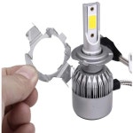 [호환] BMW/Audi/Bens/VW/Buick/Nissan 용 2Pcs H7 LED 헤드 라이트 전구베이스 홀더 어댑터 소켓 리테이너 Qashqai 카니발 램프 데크... 