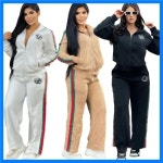 여성용 자수 캐주얼 스포츠 세트 긴팔 지퍼 업 원피스 패션 J5057 가을 및 겨울 신상 : ianianian