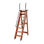 원목 도서관사다리 이동형 다락방 스툴 계단식 북카페 바퀴 서고 복층 접이식 손잡이 스텝 바니시 4단 (0.8m) : 글로리샵55