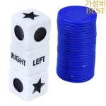 27개의 왼쪽 오른쪽 중앙 주사위 게임 칩 재미있는 인터랙티브 파티 피크닉 참신한 장난감 : 바나나푸딩