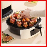 식품 등급 304 스테인레스 스틸 꼬치 홀더 에어 프라이어 바베큐 랙 세트가 포함된 다용도 전기 그릴 철판 : yeonwooyeonwoo