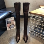 롱부츠 다리 슬리밍 하이힐 무릎 위 유럽 및 미국 한 뾰족 스틸레토 기질 지퍼 부츠 : 벤더모어