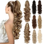 팡길라 익스텐션 24인치 클로 클립 롱 컬리 웨이브 헤어 합성 여성 데 라이트 믹스 애쉬 블론드 : 럭키 트레이드