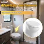 테크마 앤 테트포드 사일런스 플러스 RV 화장실 이중 버튼 컨트롤... 연결 케이블 화이트 & 블랙 프레임, RV, 요트, 캠퍼와 같은 : 카카글로벌