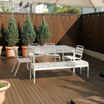 야외 테라스의자 마린벤치 카페 정원 철제 평벤치 2인(W130) : 피카소가구