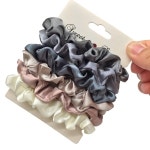 6/5 개/대 여성을위한 새틴 머리 Scrunchies 포니 테일 액세서리 고무 밴드 블랙에 대한 머리 모자를 쓰고 있죠 작은 귀여운... 