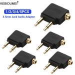 비행기 여행용 오디오 어댑터, 3.5mm 플러그 잭, 이어폰 헤드폰, 1-5PCs : 주아네몰